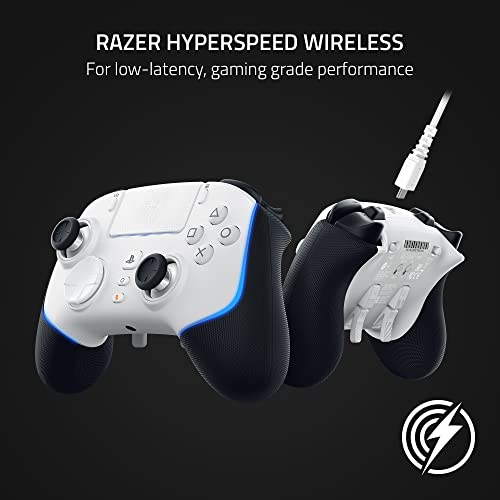 Razer Wolverine V2 Pro Wireless Gaming Controller for PlayStation 5 / PS5 PC: HyperSpeed Wireless - Mecha-Tactile Action Buttons - 8-Way Microswitch D-Pad - 6 Remappable Buttons - Chroma RGB - White - color: White