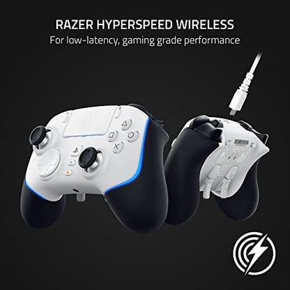 Razer Wolverine V2 Pro Wireless Gaming Controller for PlayStation 5 / PS5 PC: HyperSpeed Wireless - Mecha-Tactile Action Buttons - 8-Way Microswitch D-Pad - 6 Remappable Buttons - Chroma RGB - White - color: White