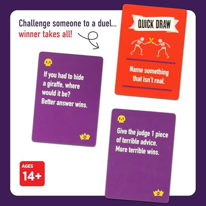 I Challenge You To A Duel | Challenge Party Game for Teens & Adults | 150 Cards, 36 Skull Tokens, 3+ Players, Ages 14+, Challenge Game, Tweens & Teens, Game Night, Birthday Parties, Large Groups