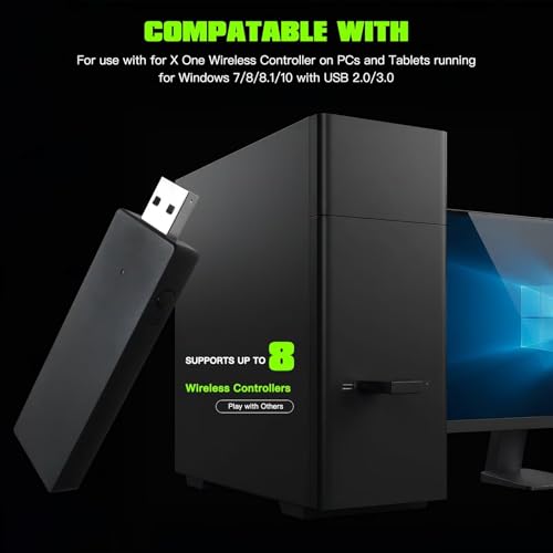 JURENGUDF Wireless Adapter Accessories for PC Windows 10 8.1 8 Compatible with Xbox One Controller