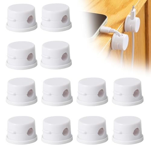 Cord Organizer Holder, Cable Management Cord Holder Organizer, Under Desk Cord Hider, for Home Office Desk Phone Car Wall Desktop Nightstand (White-12PCS) - color: White-12PCS