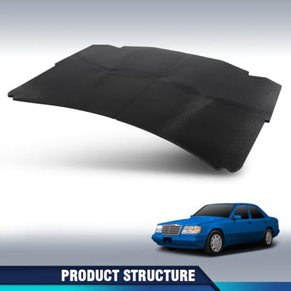 PIT66 Hood Insulation Pad w/o Holes Compatible with Benz W124 E Class 1990-1995 / 300CE 300E 300TE 1990-1993 / 400E 500E 1992-1993 / E320 E420 1994-1995 / E500 1994 1246820726 Black - style: 1990-1995 Benz W124 E Class w/o Holes