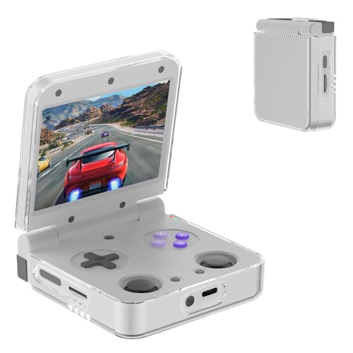 Slim Hard PC Case for Miyoo Flip/Miyoo Flip V2 Handheld Gaming Console, Shockproof Waterproof Protective Cover - Scratch Resistant, Ultra Lightweight (Transparent) - color: Transparent