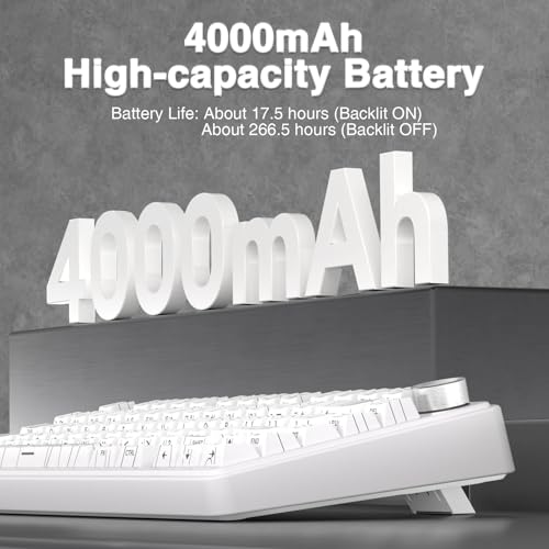 AULA F75 Pro Wireless Mechanical Keyboard with Knob,75% Hot Swappable Custom Gaming Keyboards,RGB Backlit,Pre-lubed Switches,Side Printed PBT Keycaps Creamy Sounding Computer Keyboard, Line White - color: F75 Pro-Line White