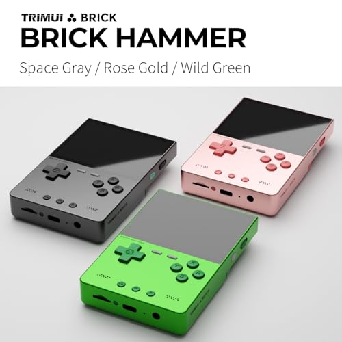 Trimui Brick Hammer Metal Body Handheld Game Console Retro Gaming Handheld 3000mah Battery Allwinner A133p 3.2" IPS RGB Lighting Vibration Green-64G - style: Green-64G