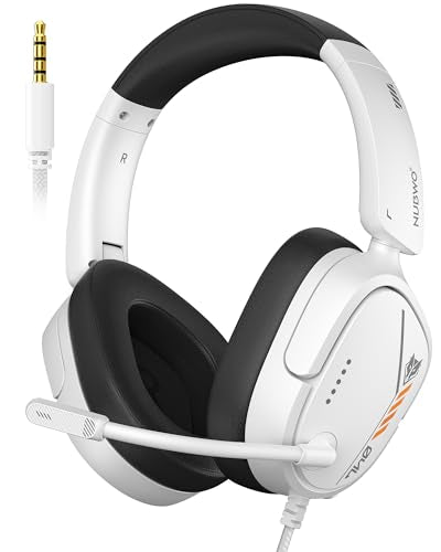 NUBWO HG04L Gaming Headset for PS5/PS4, Xbox Series X|S/Xbox One, Switch – 250g Lightweight, Clear Unidirectional Mic, Soft Memory Earmuffs, 3.5mm Jack for Gaming & Work - color: White