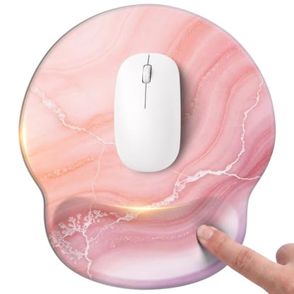 Mouse pad with Wrist Rest,Relieving Pain Memory Foam Computer pad, Ergonomic Desktop Mouse, Silicone Material Mouse pad, with Non-Slip PU Base (Marble) - color: Marble