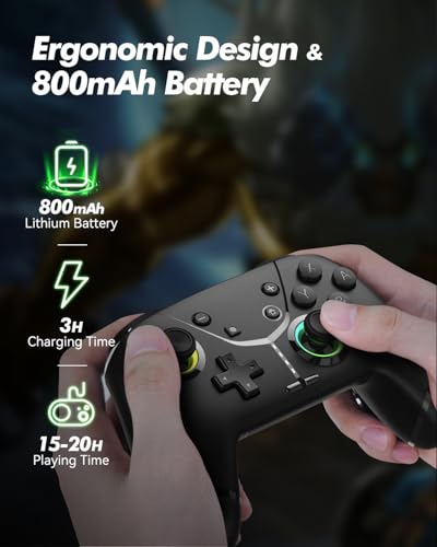 GMBACK Wireless Switch 2 Controller for Nintendo Switch 2/Switch/Lite/OLED | Bluetooth Gaming Controller for iPhone/Android/PC/Steam/Mac/iOS/iPad/TV with Macro/Vibration/Motion Control/Turbo/Wakeup - color: Obsidian Black