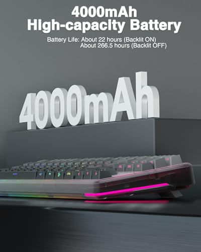 AULA F87 Pro Wireless Mechanical Keyboard,Tri-Mode BT5.0/2.4GHz/USB-C Hot Swappable Custom Keyboard,Pre-lubed Switches,Side Printed PBT Keycaps,75% TKL RGB Backlit Gaming Keyboards - color: F87Pro-Black