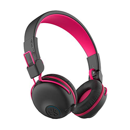 JLab JBuddies Play Gaming Wireless Kids Headset, Pink, 22+ Hour Bluetooth 5 Playtime 60ms Super-Low Latency for Mobile Gameplay, Retractable Boom Mic, AUX Cord Compatible w/Gaming Consoles