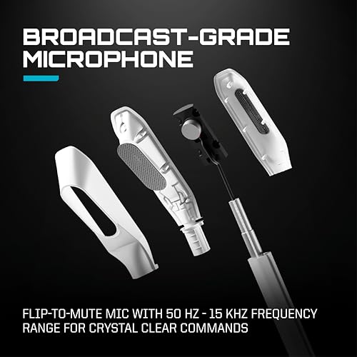 RIG R5 Spear PRO HS Wired Gaming Headset Officially Licensed PlayStation | PS5, PS4, PC - 40mm Graphene Drivers, Tempest 3D Audio, Flip-to-Mute Mic, Memory Foam Cushions - Universal 3.5mm -White - color: White