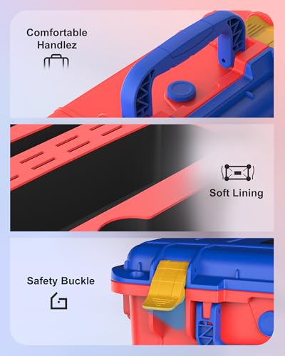 STARTRC GAMES Hard Carrying Case for Nintendo Switch 2, Professional Deluxe IP67 Waterproof, Soft Lining Hard Travel Case for Nintendo Switch 2 Console Pro Controller & Accessories (Red & Blue) - color: Red and Blue