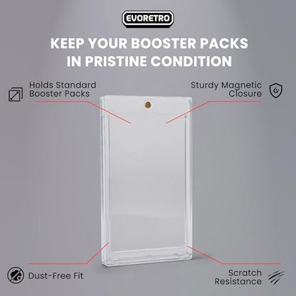 Premium Booster Pack Protection Bundle – Clear PET Sleeves + Magnetic One-Touch Card Holders for Pokémon MTG Yu-Gi-Oh