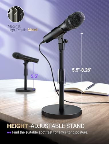 FIFINE AmpliTank TANK2 USB/XLR Dynamic Microphone for Podcast Recording | Studio Desktop Mic with Mute Button, Height-Adjustable Stand, Windscreen for Vocal, Streaming, Voice Over, Black