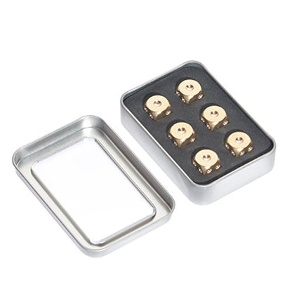 6 Sided Metal Brass Dice with Gift Metal Case & Portable Bag, 6pcs Solid Brass Dice for Tables Board Game Poker Party Playing Games, Ideal Men's Collection Gift