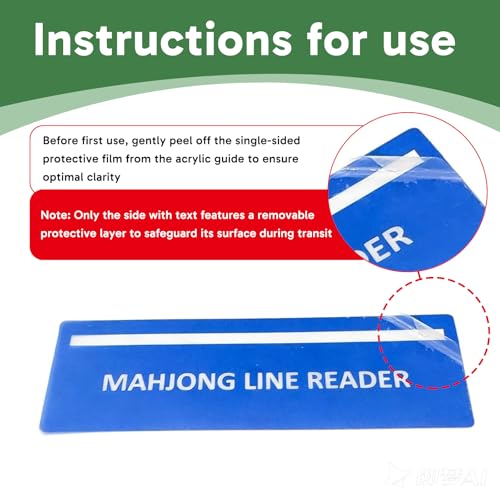 6 Pack Mahjong Line Finder,Line Reader, Easy Guide for Beginners, Durable Mahjong Helper for Family and Friends