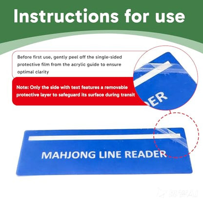 6 Pack Mahjong Line Finder,Line Reader, Easy Guide for Beginners, Durable Mahjong Helper for Family and Friends
