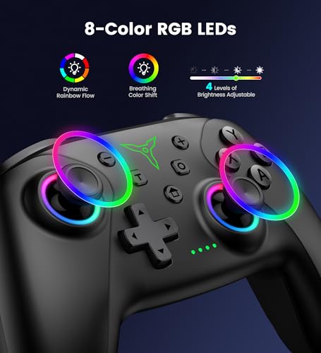 AIfasterfly PC Controller with Holder, Wireless Bluetooth Controller, 1000mAh Battery, with Hall Effect Joysticks & Triggers, No Dead Zone, No Stick Drift, Controller for PC, Switch, iOS and Android
