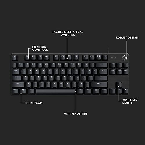 Logitech G413 TKL SE Mechanical Gaming Keyboard - Black | Tactile switches, anti-ghosting, compatible with Windows and macOS, compact design - size: TKL