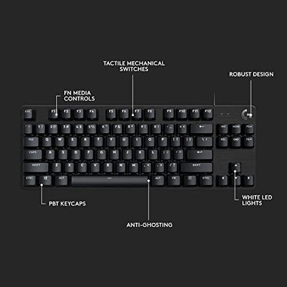 Logitech G413 TKL SE Mechanical Gaming Keyboard - Black | Tactile switches, anti-ghosting, compatible with Windows and macOS, compact design - size: TKL
