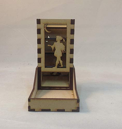 Bard Mini Dice Tower v1 Glass Green Acrylic Window Laser Cut MDF Unique Gift