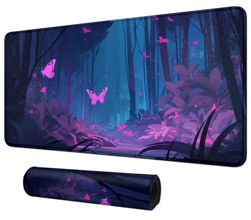 Butterfly Forest for MTG & TCG Playmat Mouse Pad,BFDHGQZC 24" x 14" Game Mat for MTG/RPG/CCG Trading Card Game Playmats Table Mat Perfect for Card Games Video Games Computer Office - color: Butterfly Forest