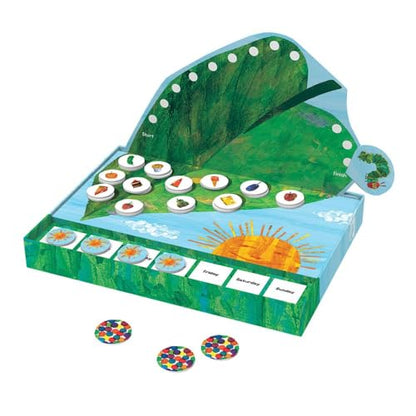 World of Eric Carle , The Very Hungry Caterpillar Snack Match Game – Cooperative Memory Board Game for Kids Ages 4+, 2‑6 Players, 3‑D Leaf Board & 31 Tokens Included