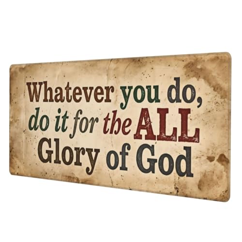 Retro Christian Mouse Pad, 31.5x11.8 in X-Large Desk Mat for Keyboard and Mouse, 3mm Thickened Extended Gaming Mousepad for Home Office Decor - color: 28