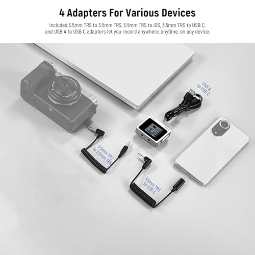 Neewer CM31 Wireless Lavalier Microphone with 8GB Storage 820ft Range 48KHz 24Bit Noise Cancelling Compatible with iPhone iPad Android PC Camera YouTube/TikTok Stream Podcast Interview - style: CM31