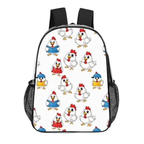 Waterproof Large Clear Beach Backpack Holds Towels Water Bottles | Padded Adjustable Shoulder Strap, Chicken Cute Hens, Stadium Approved Bookbag for College Men Women Festival - color: Pattern (838)