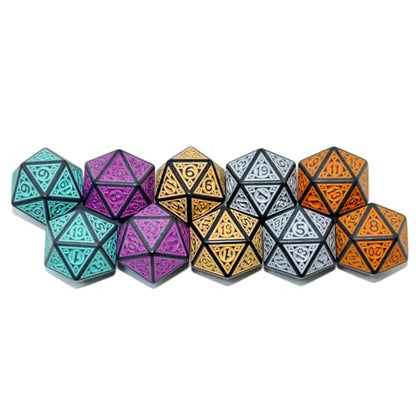 SmartDealsPro 10-Pack 20 Sided Dice D20 Polyhedral Dice for DND RPG MTG Table Game (Mix Retro Color 2) - color: Mix Retro Color 2