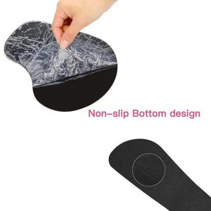 MOSISO Wrist Rest Support for Mouse Pad&Keyboard Set, Curved Peony Ergonomic Mousepad&Coaster Non-Slip Base Home/Office Pain Relief&Easy Typing Cushion with Neoprene Cloth&Raised Memory Foam, Black
