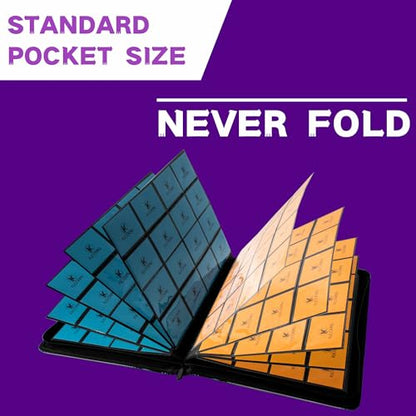 1000+ Pockets Trading Card Binder, 16-Pocket Card Ablum Compatible with MTG,Sports Cards & Other Standard Size Trading Cards (PURPLE) - color: PURPLE