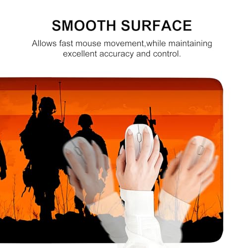 Mouse Pad, Large Anti-Slip with Stitched Edges Desk Mat Desktop Laptop Computer Desk Keyboard Mat,Table Protector Blotter Mat (Soldier, 35.4" x 15.7") - color: Soldier, size: 35.4" x 15.7"