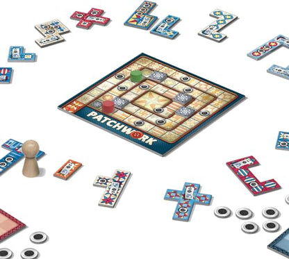 Patchwork Americana Edition Board Game - A Two-Player Quilting Strategy Game by Uwe Rosenberg! Interactive Puzzle Game for Kids & Adults, Ages 8+, 2 Players, 30 Minute Playtime, Made by Lookout Games