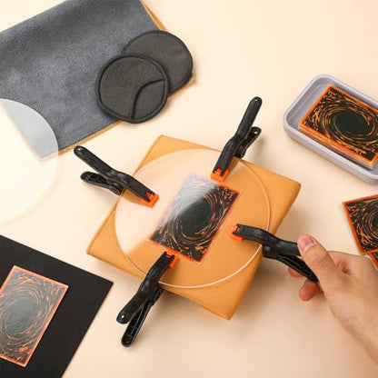 Leinuosen 228 Pcs Trade Card Flattening Kit, Card Cleaning Kit for TCG Collectors Collectible Cleaning Protect Supplies