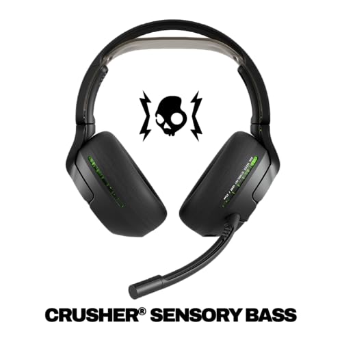 Skullcandy Crusher PLYR 720 Wireless Gaming Headset - Digi-Black Xbox | THX Spatial Audio, Multi-Sensory Crusher Bass, Removable Microphone, PC, PlayStation, Nintendo, Multi-Platform, Open-Back - color: Digi-Black Xbox