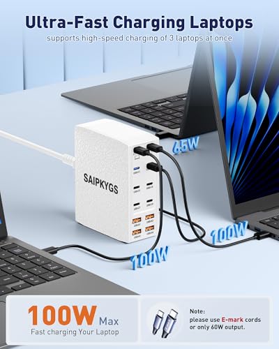 USB Charging Station (1000W),12-Port USB C Charger Block with Dual 100W PD USB-C Fast Charging Station Hub for MacBook Pro/Air/All iPad Phone 17/16 15/14/13/Pro Max/Samsung Galaxy Note(White) - color: White