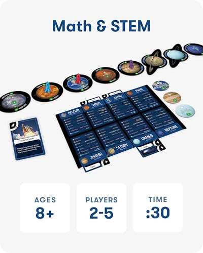 SimplyFun Planet Voyagers - Astronomy Children’s Game - Helps Teach Reading & Science Skills - 3rd to 5th Grade Level - 2-5 Players, for Ages 8 & Up - style: Planet Voyagers