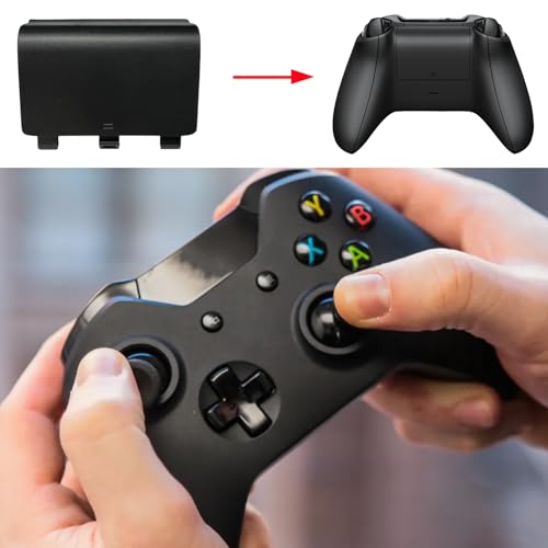 4 Pack Battery Back Cover for Xbox One/One X/One S Controller, One Controller Battery Cover Door Battery Back Shell Repair Part Compatible with Xbox One/One X/One S Controller (Black) - color: Black