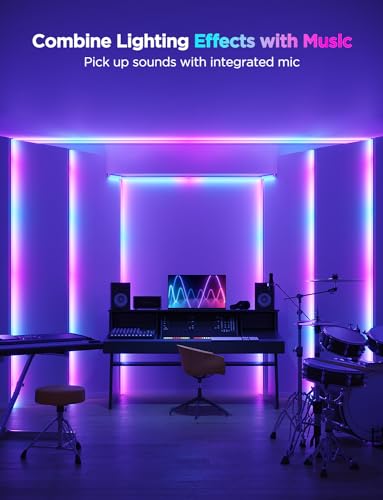 Govee RGBIC LED Strip Lights 16.4ft with Covers,Smart Control, APP, WiFi | Work with Alexa, Google Assistant, Matter, Smarthings, Diffuser Channel with LED Lights for Bedroom, Skirting Lines, Cabinet - size: 16.4ft
