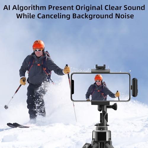 NPTCL Mini Wireless Lavalier Microphone USB C for iPhone 17/16/15, Android | Ai Noise Cancelling Clip on Lapel Mic, 35 Hour Charging Case, 328Ft Transimission for Video Recording Vlog Tiktok YouTube - style: Ai Noise Canceling-for All iPhone and Android