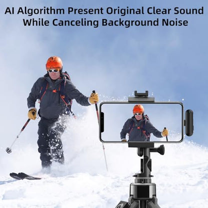 NPTCL Mini Wireless Lavalier Microphone USB C for iPhone 17/16/15, Android | Ai Noise Cancelling Clip on Lapel Mic, 35 Hour Charging Case, 328Ft Transimission for Video Recording Vlog Tiktok YouTube - style: Ai Noise Canceling-for All iPhone and Android