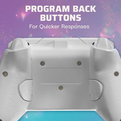 PDP Gaming REMATCH Enhanced Wired Gaming Controller: Licensed Xbox Series X|S Gamepad, Xbox One, Windows PC, Mappable Back Buttons, Customizable, Audio Control, Companion App: Frost Diamond (Metallic) - color: Frosted Diamond, style: Controller