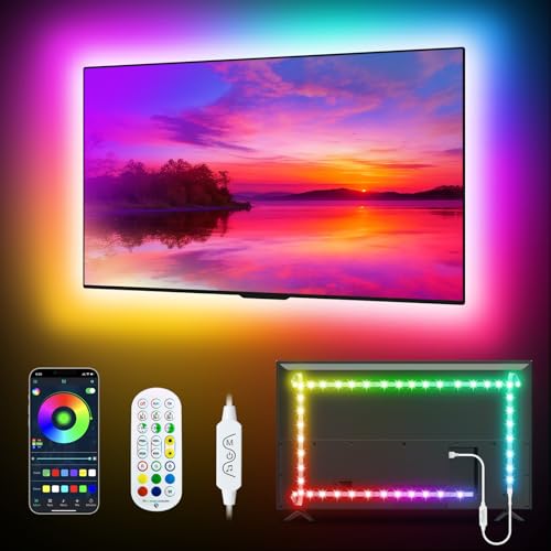 Daymeet Led Lights for TV 16.4FT for 65-85in Tv, Music Sync RGB TV Led Baclights Color Changing Remote APP Control, USB Led Strip Lights for Gaming Room Home Decoration - color: Dream colored, size: 16.4ft for 65''-85'' TV
