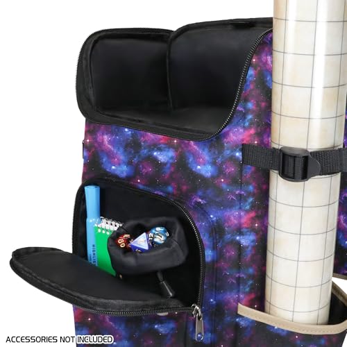 ENHANCE Designer Edition DnD Backpack - Stylish RPG Backpack for Dungeons and Dragons - Travel DnD Bag fits 4 Books and Binder with Miniature Storage, Map Holder, Comfortable Shoulder Straps (Galaxy) - color: Galaxy