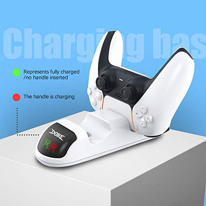 PS5 Controller Charger Station Dual Charging Dock - LED Indicator USB-C Stand with Overcharge Protection - Compact PlayStation 5 Charging Base for DualSense Controllers & Gaming Setup