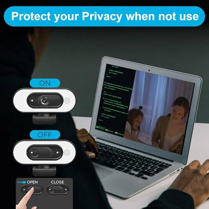 1080P USB Camera Compatible with Switch 2/PC/Mac/Laptop | Ring Light & 3-Level Brightness - Streaming Camera with Built-in Mic, Tripod & Plug&Play for Zoom/Skype/Facetime - color: Black-02