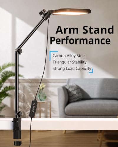UBeesize Streaming Light, 8" Light for Desk with C-Clamp and Multi-Angle Adjustable Arm, Streaming Light for Home Office, Zoom Meetings, Video Conferencing, Gaming, Recording, and Live Streaming