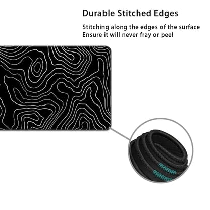 Desk Mat, Large Gaming Mouse Pad with Wrist Rest, 4 in1 XXL Mouse pad+Keyboard Wrist Rest+Mouse Pad Wrist Support+Cup Coaster Set, Ergonomic Desk Pad for Home Office, Topographic Line - color: Topographic Line